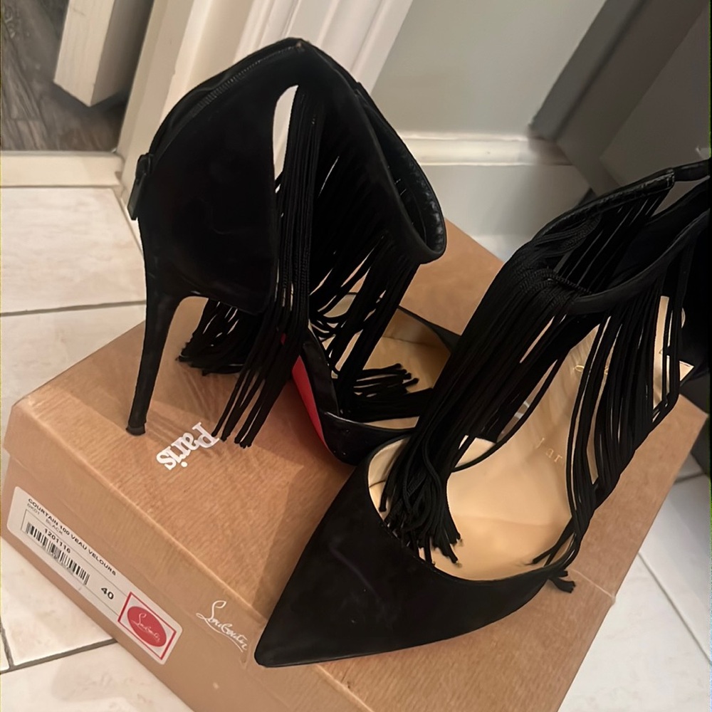 Christian Louboutin Courtain 100 Veau Velour Size 40 Authentic